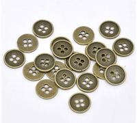 20pcs - 13mm Bronze Antique Vintage bouton rond Métal Idéal pour les vêtements, avec 4 Trous Couture
