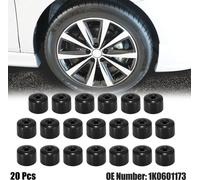 20pcs 17mm ID Roue Serrure Cosse Écrou Couvercle Capuchons avec Outil Noir pour Voiture