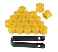20pcs 19mm Capuchons d'Écrou de Roue de Voiture Cache-Vis de Moyeu Automatique Jantes de Boulon Protection Extérieure Prévenir la Rouille Couvre-Écrou de Moyeu en Nylon PA66 pour (Jaune)