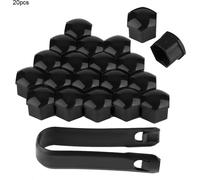 20pcs 19mm écrous de roue de voiture capuchons de vis de voiture nubsthub couverture de boulon jantes protection extérieure (noir)