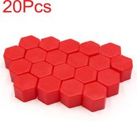 20pcs 19mm silicone rouge écrou roue moyeu roue voiture couvre poussière vis Protéger Caps