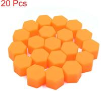 20pcs 21mm Silicone Orange écrou roue voiture couvre moyeu vis Capuchons à vis
