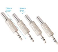 20Pcs 3.5mm Stereo Plug,1/8"" TRS Male Jack Connector,3.5mm 3 Pole 3.5mm Audio Cable Connector for Headphone Repair