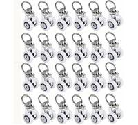 20pcs 38x20mm Rouleaux de Rail de rideau, Poulie Silencieuse,pour Accessoires Rideaux Dans Salles de Bains,Chambres