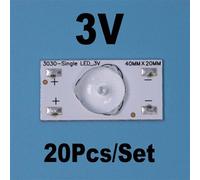 20PCS 3V Lentille ronde Guirlande lumineuse universelle pour TV LCD LED 3V 6V, DRT3.0, perles de lampe, rétro-éclairage LED ( Nipseyteko )