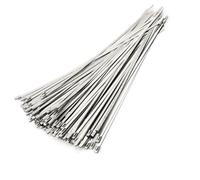 20Pcs 4.6/7.9mm Stainless Steel Metal Cable Ties Exhaust Wrap Coated Locking Metal Zip-Exhaust Multifunctional Locking Cable Tie(10mm(0.39inch),100mm(3.93inch))