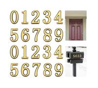 20pcs 5,2cm Numéros de Boîte aux Lettres pour l'Extérieur, 0-9 Numéros Boîte aux Lettres Dorés Autocollants de Numéros d'Adresse de Porte Auto-Adhésifs pour Appartement Maison Chambre Bureau