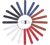 20PCS 5 Couleurs Sangles de Câble en Cuir Attaches de Fixation Organisateur de Cordon Clips de Câble en Cuir PU Gestion des Fils avec Boutons-Pression en Alliage pour Voyage