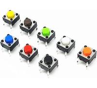20PCS 6 * 6 * 5mm 4PIN Seven Color Smart Electronics Commutateurs Tactiles Push Button SMD Tact Switch Switch (Color : Red)(Yellow)
