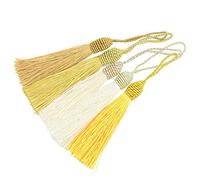 20pcs 6 Pouces Signet Silky Floss Glands avec 2-pouce de Boucle de Cordon et Petit Noeud Chinois pour la Fabrication de Bijoux, Souvenir, Marque-pages, Bricolage Artisanat Accessoire((Mélangé Jaune)