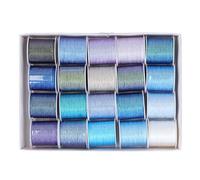 20pcs 6 - Strand Polyester Embroidery Thread, Colorful Blue Purple Sewing Thread for Jewelry Making, Hand Woven Rope for Bracelets Anklets and DIY Crafts, 50m per Spool