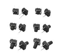 20Pcs 6x6mm Tactile Switches 6 * 6 * 4.3/5/6/7/8/9mm Momentary Tact Push Button Switch Middle 2 Pin Switches Black NWPNLXEA(6x6x7mm)