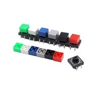 20pcs 9.2 * 9.2 * 5mm Tactile Push Button Switch Cap for 12 * 12mm SMD DIP tact Switchs red black blue green white grey NWPNLXEA(Blau,With 6x6x5mm switch)