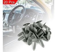 20pcs 9mm Trou Diamètre Rivets Boulon Plastique Garniture Clips Panneau Gris pour Voiture