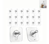 20pcs Adhésif Accroche Tableau Sans Percer, Accroche Cadre Sans Percer Adhésive Transparente 6 x 6 cm, Attache Tableau Sans Perce, Fixation pour Cadres Photos Posters Miroirs et Décoration Murale