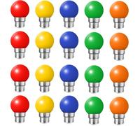 20PCS ampoules led couleur b22 ampoules baïonnette 2w Rouge, Jaune, Orange, Vert, Bleu,Incassable (équivalence 20W)