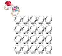 20pcs anneaux vierges, base de bague plate 12mm / 0.5in plateaux de bague accessoires de bijoux ajustés base de bague semi-finie en acier inoxydable bagues vierges bagues plates rondes composants pour