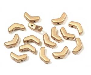 20pcs Arrow 2-hole Beads Ava Eva 5 x 8 mm, Aztec Pale Gold (1710), Bohemian Crystal Glass, Czech Republic 11109035