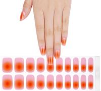20pcs Autocollant Ongle Gel Uv, Ongles Autocollants Adhesif Gel Nail Stickers Uv, Brillante Vernis À Ongles En Gel Français Manucure Décoration Pour Femmes Filles - Une Ardeur Brûlante
