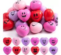 20pcs Balles Anti-Stress,Boule Anti Stress de Visage Drôles pour Enfant et Adulte,5CM 12styles Forme d'amour PU Souple Balle Anti Stress pour Soulager l'anxiété -La Saint Valentin,Fête Cadeau