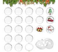 20pcs Boules de Noël Transparente, Boule Transparente à Remplir, Boule Polystyrène, Decoration Noel Personnalisée pour Christmas Noël Anniversaire Mariage Enfants Cadeaux Fête Décorations