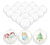 20pcs Boules de Noël Transparentes en Acrylique pour Mariage Arbre de Noël Cadeau Décoration Ornement (20pcs*5cm)