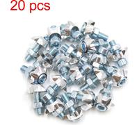20pcs Boulon Vis Plaque Immatriculation Moto Scooter alliage aluminium Ton Argent en forme Étoile