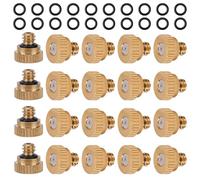 20pcs Buses de Brumisation en Laiton, Orifice de 0,5mm Buse Brumisation Robuste avec Joint Torique 20 pour Système Refroidissement Extérieur Contrôle la Poussière Aménagement Paysager Humidification