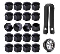 20Pcs Cache Ecrou de Roue Adaptable pour Mercedes Benz GLE W166 GLE 300d 320 400 350d 450 4MATIC 2015-2019, Bouchon Boulon Hexagonal Plastique Noir Protecteur Robuste Esthétique,21mm