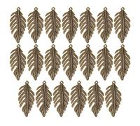 20pcs Charme de Plumes, Charmes de Feuilles de Bronze en Alliage, Bijoux de Fabrication Accessoires Pendentif pour Décoration de Collier de Bracelet Bricolage