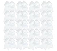 20pcs Cheer Cheveux Coups, 8 pouces sans dégâts de nœuds blancs élégants pour les cheveux des filles, porte-queue de cheval élastique décoratif pour usure quotidienne, voyage, photo, arc blanc mar