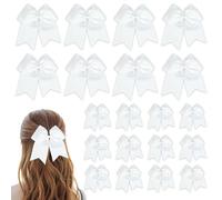 20pcs Cheer Cheveux Coupues, 8 pouces sans dégâts Actes blancs élégants pour les cheveux des filles, porte-queue élastique décorative pour usure quotidienne, voyage, photo, mariage, arc blanc pour, a