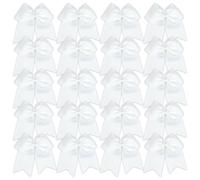 20pcs Cheer Cheveux Coupues, 8 pouces sans dégâts Actes blancs élégants pour les cheveux pour filles, porte-queue élastique décorative pour usure quotidienne, voyage, photo, Cheer mariage