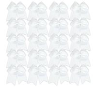 20pcs Cheer Hair Cows, 8 pouces Pas de dégâts Élégants arcs blancs pour les cheveux pour filles, porte-queue élastique décoratif pour usure quotidienne, voyage, photo, mariage.