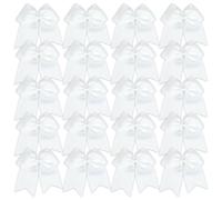 20pcs Cheer Hair Cows, 8 pouces Pas de dégâts Élégants arcs blancs pour les cheveux pour filles, porte-queue élastique décorative pour usure quotidienne, voyage, photo, mariage