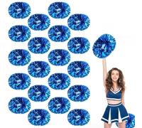 20pcs Cheerleading Pompons, Cheerleader Pompom, Pom Poms Cheerleading avec Poignées pour Danse Football Sport D'équipe Enfants Adultes (Bleu)