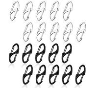 20pcs clips de fermeture éclair antivol, remplacement de la tirette de fermeture éclair pour les sacs à dos, double S en forme de petit mousqueton dissuasif de vol pour valise (argent et noir)
