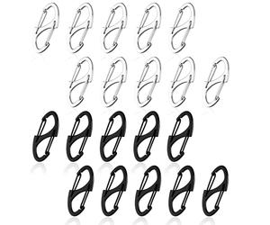 20pcs clips de fermeture éclair antivol, remplacement de la tirette de fermeture éclair pour les sacs à dos, double S en forme de petit mousqueton dissuasif de vol pour valise (argent et noir)
