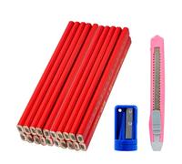 20Pcs Crayons de Construction, Crayons De Charpentier pour Artisans Atelier Ouvriers, Forme Ovale Crayon Chantier avec Taille-crayon pour les Examens de Dessin des Étudiants, le Marquage et le Traçage