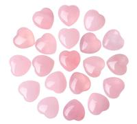 20PCS Cristaux de Quartz Rose Mini Cristaux de Coeur Polis pour Pierre Poche Méditation pour Un Transport Quotidien Ensemble Cadeau Quartz Rose Naturel
