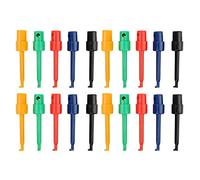 20Pcs Crochets d'Essai, Accessoires de Multimètre Colorés Grande Sonde de Test d'Agrafe de Crochet de Ressort pour L'Essai Electronique(Large Hook Clip)