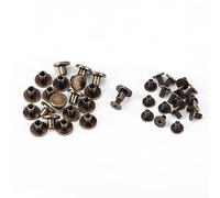 HEEPDD 20pcs Cuir Artisanat Rivets, vis à tête Plate en Laiton fileté Rivets Leathercraft réparation Fournitures de Bricolage pour Ceinture Sangle Sac à Main Portefeuille décoration