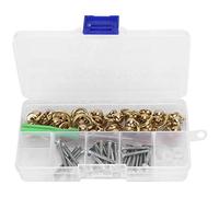 20pcs d rivets anneaux, connecteur de poignée de boucle de rotation en laiton avec goujon à balle, fournitures d'artisanat en cuir pour sacs à dos