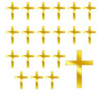 20pcs Décoration Gâteau Croix, Décoration Gâteau Baptême Miroir Doré Acrylique Croix Bapteme Decoration Gateau Croix pour Gâteau pour Fête d'Anniversaire Baptême Mariage Chrétien
