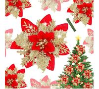 20PCS Decoration Noel Fleur de Noel Artificielle,Guirlande Noel Sapin de Scintillantes,pour Arbre de Noël de Fête Multicolore