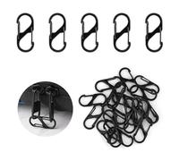 20pcs Double Mousqueton, Mousqueton Clip de Verrouillage Mousqueton à Double Verrouillage Remplacement de Fermeture Éclair pour Sac à Dos Porte-Clés Valise (Noir, 32mm)