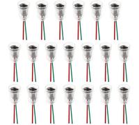 20PCS Douilles E10 Lampe Base E10 LED Lampe Support pour ampoules LED E10 avec câble, pour expériences, circuits électriques, tests