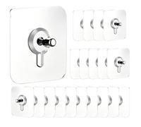 20PCS Drill Free Self Adhesive Hook Heavy Duty Picture Hanger Without Nails | Wall-Mounted Screw Hooks