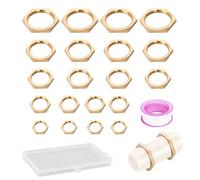 20PCS Écrou Hexagonal en Laiton, FORMVERSITY Contre Écrou Avec Six Pans 3/4 Pouce 1/2 3/8 1/4 1/8 Pouce, Hexagonal Laiton Femelle Écrous Blocage pour Éviers, Robinets, Tuyaux