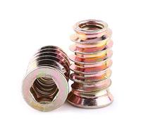 20pcs Écrous à Insert d'entraînement, Écrou à Tête Hexagonale, Écrous à Visser en Acier au Carbone Fileté pour Meubles en Bois(M6*20mm)